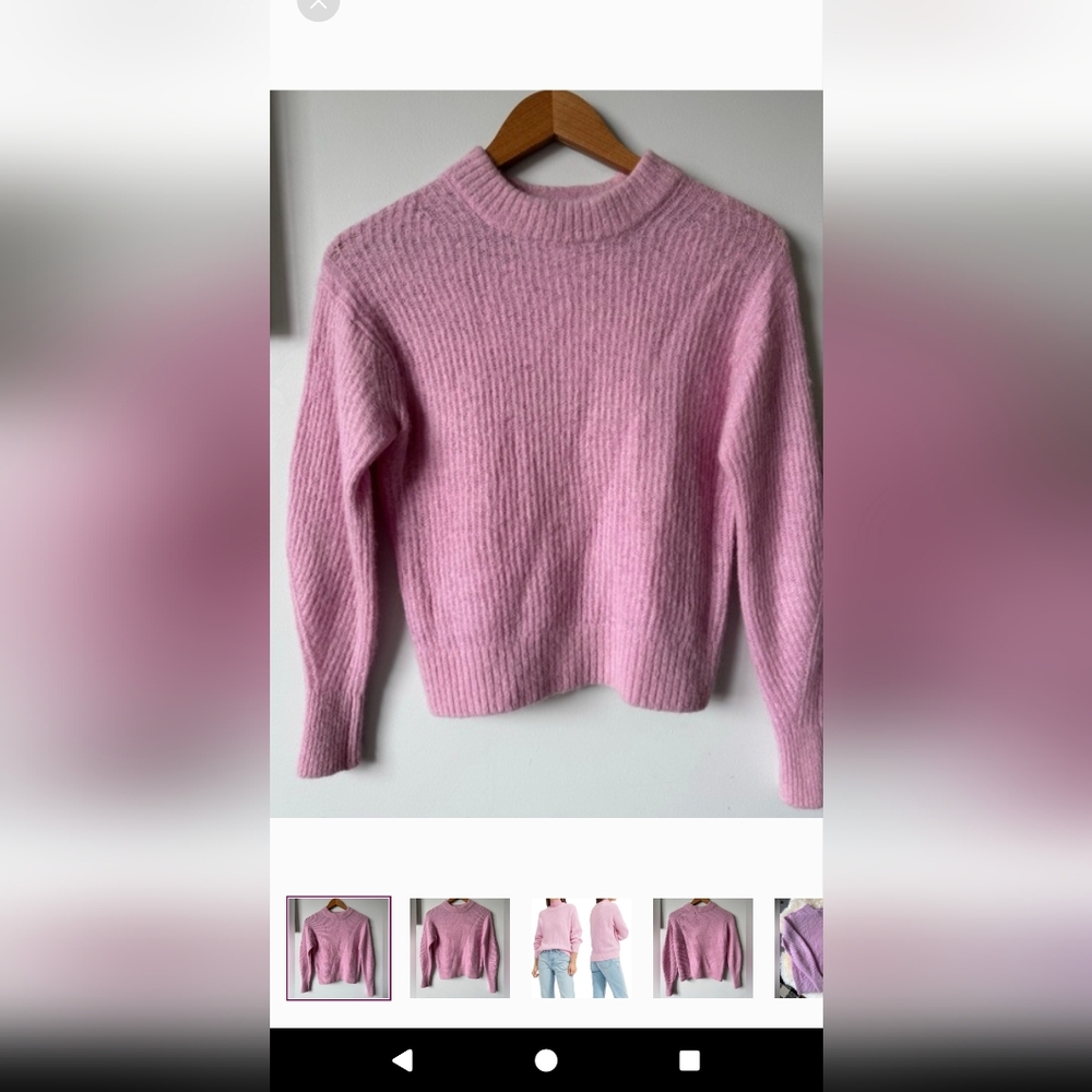 Everlane alpaca pink crew sweater (XS)